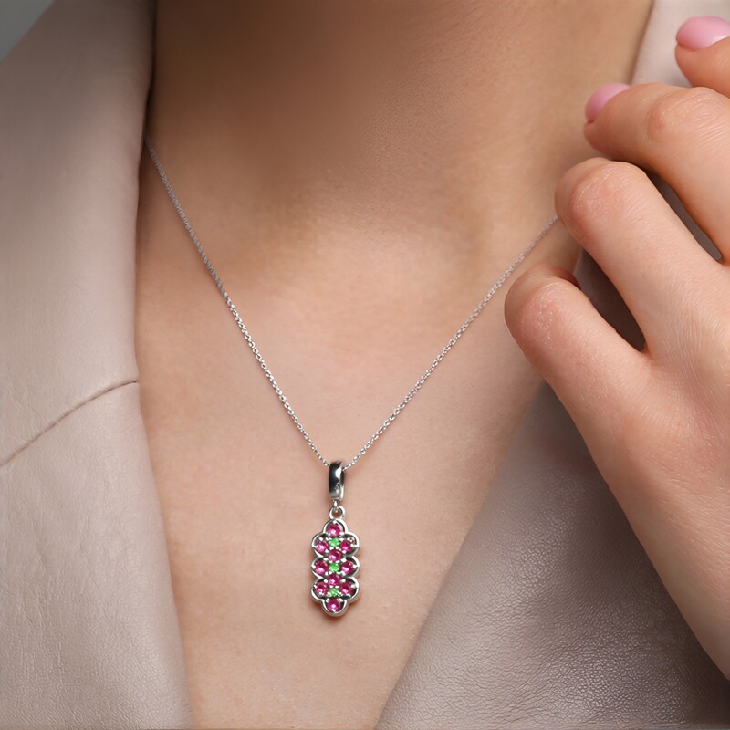 Ciondolo in argento con Tormalina Rosa Nigeriana