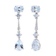 Boucles d'oreilles en or et Aigue-Marine du Brésil AAA (CIRARI)