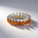 Anello in argento con Cianite Arancione della Tanzania