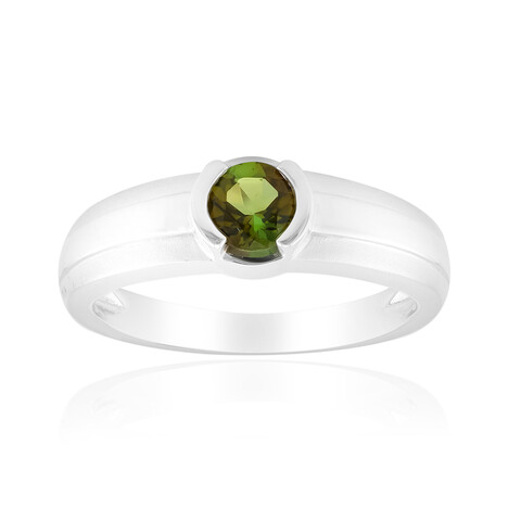 Anillo en plata con Turmalina verde de Brasil (Pallanova)