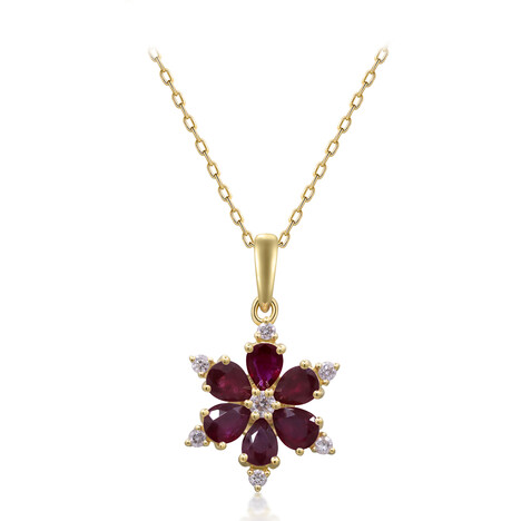 Collana in oro con Rubino Mozambico AAA (CIRARI)