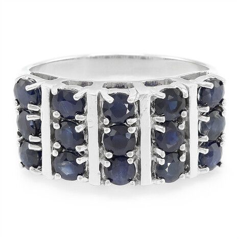 Anello da uomo in argento con Zaffiro Blu