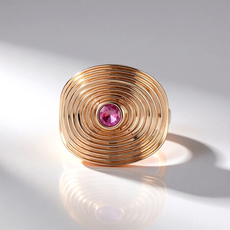 Anello in argento con Zaffiro Rosa del Madagascar (MONOSONO COLLECTION)