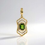 Ciondolo in argento con Diopside Russo