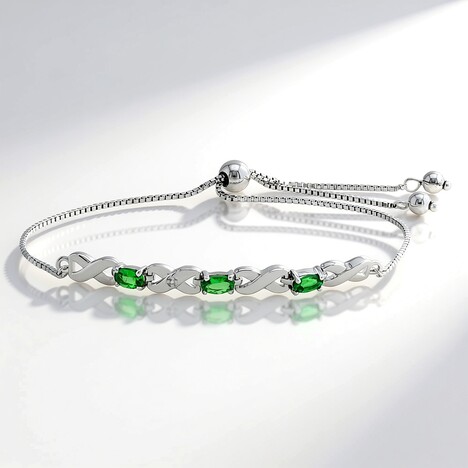 Bracciale in argento con Tsavorite della Tanzania