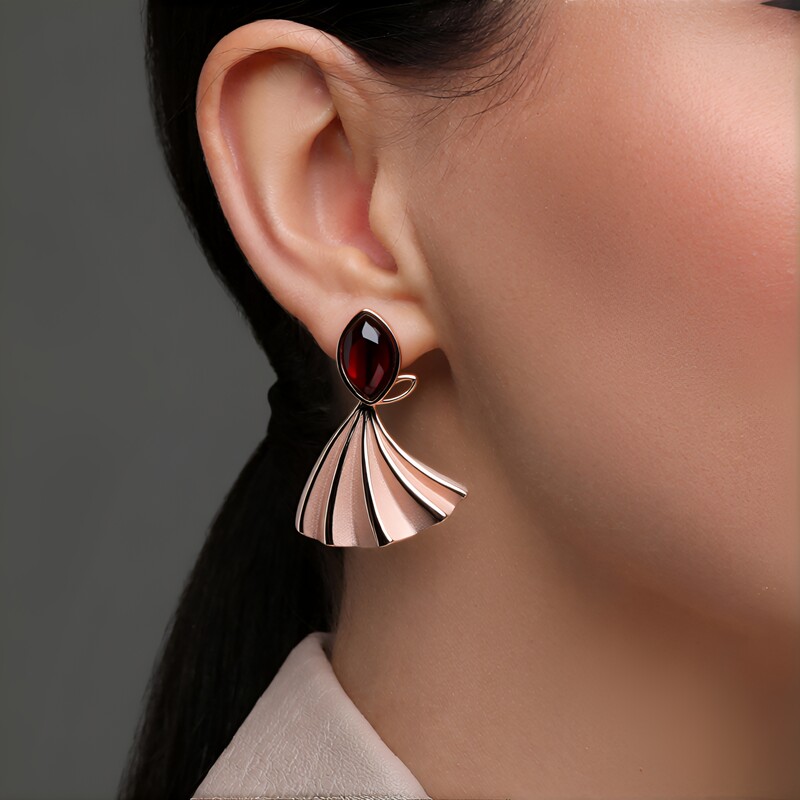 Boucles d'oreilles en argent et Ambre cerise de la Baltique  (dagen)