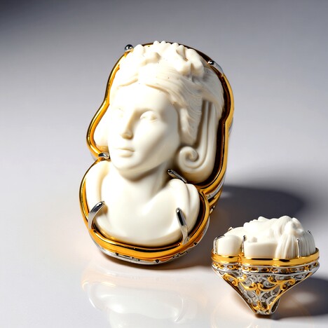 Anello in argento con Agata Bianca (Gems en Vogue)