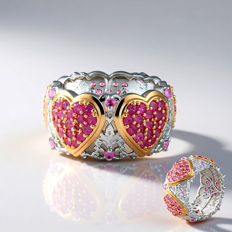 Anello in argento con Zaffiro Rosa (Gems en Vogue)