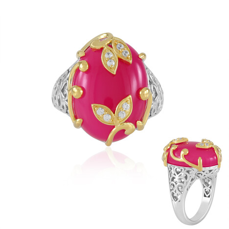 Himbeer-Chalzedon-Silberring (Dallas Prince Designs)