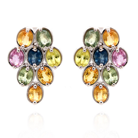 Orecchini in argento con Zaffiro Fancy