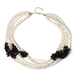 Collar en plata con Perla blanca Freshwater (Riya)