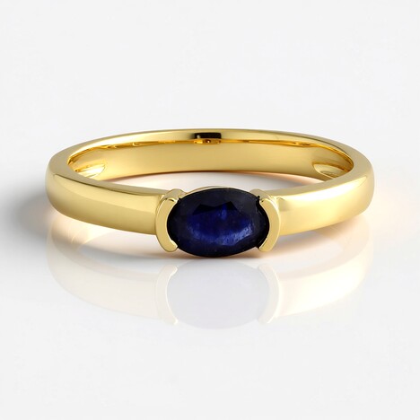 Anello in argento con Zaffiro Blu del Madagascar