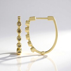Orecchini in oro con Diamante Champagne SI1