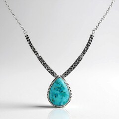 Collana in argento con Turchese Kingman Mohave Blu (Faszination Türkis)