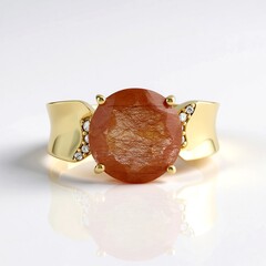 Anello in argento con Quarzo Rutilato Ramato