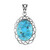Pendentif en argent et Turquoise bleue de Mohavie (Art of Nature)