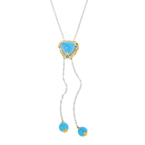 Collier en argent et Calcédoine bleue (Gems en Vogue)