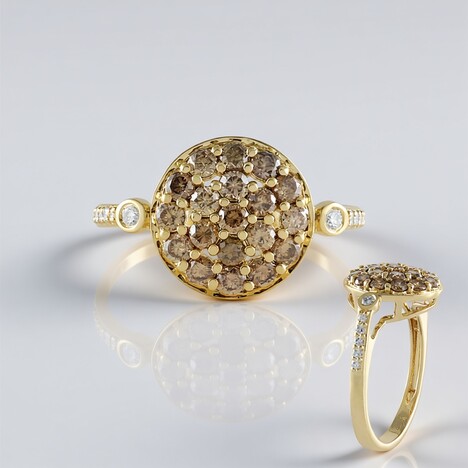 Anello in oro con Diamante Champagne I2 (de Melo Gold)