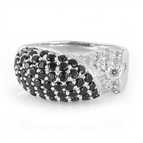 Schwarzer Spinell-Silberring