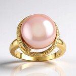 Anello in argento con Perla Ming Porpora (TPC)