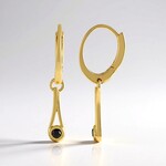 Orecchini in argento con Diamante Nero