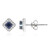 Boucles d'oreilles en or et Saphir bleu de Ceylan