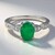 Anello placcato in platino con Smeraldo Bahia