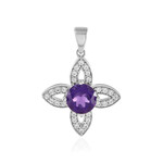 Zilveren hanger met een Siberische amethist