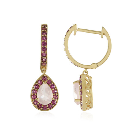 Rosenquarz-Silberohrringe