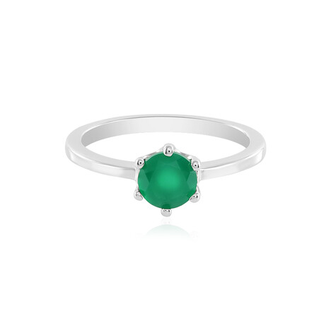 Anello in argento con Onice Verde