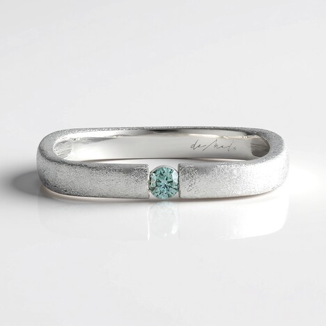 Anello in argento con Diamante Blu Cielo I2 (de Melo)