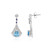 Pendientes en plata con Topacio azul suizo