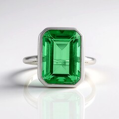 Anello in argento con Quarzo Verde Smeraldo