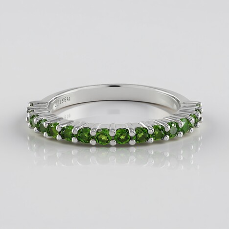 Bague en argent et Diopside de Russie