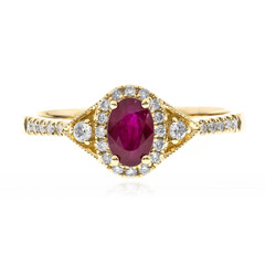 Anello in oro con Rubino Mozambico AAA (CIRARI)