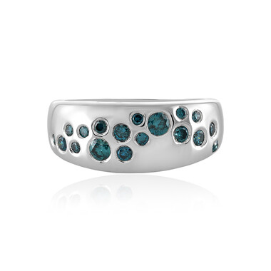 Bague en argent et Diamant bleu I3