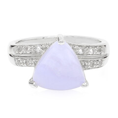 Zilveren ring met een blauwe kant agaat