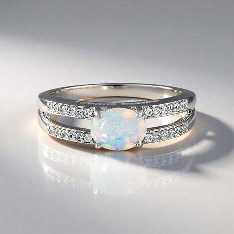 Anello in argento con Opale di Welo
