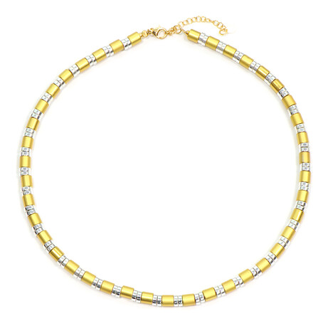 Golden Hematite Silver Necklace