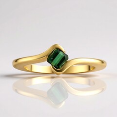 Anello in argento con Tormalina Verde di Benedito