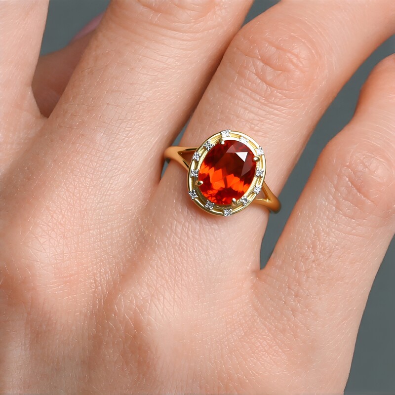 AAA-Mexikanischer Feueropal-Goldring