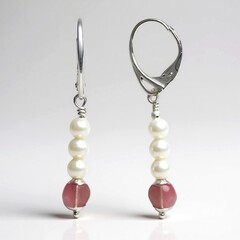 Orecchini in argento con Tormalina Rosa Brasiliana