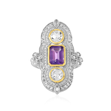 Anello in argento con Ametista Zambiana