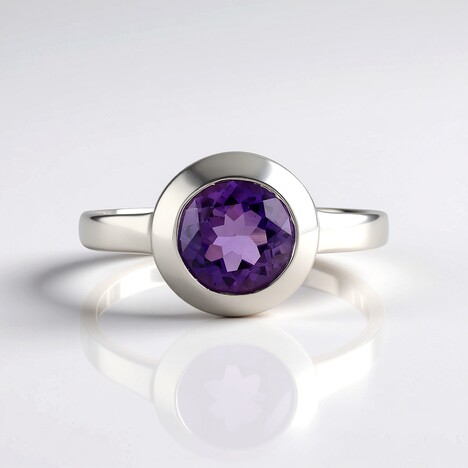Anello in argento con Ametista Uruguay