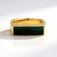 Anillo en plata con Malaquita (Ornaments by de Melo)