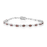 Zilveren armband met Mahagoni Zirkonen