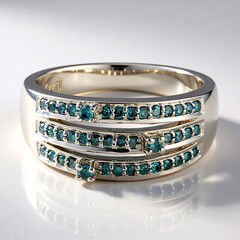 Anello placcato in platino con Diamante Fancy