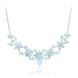 Zilveren halsketting met hemel-blauwe topaasstenen