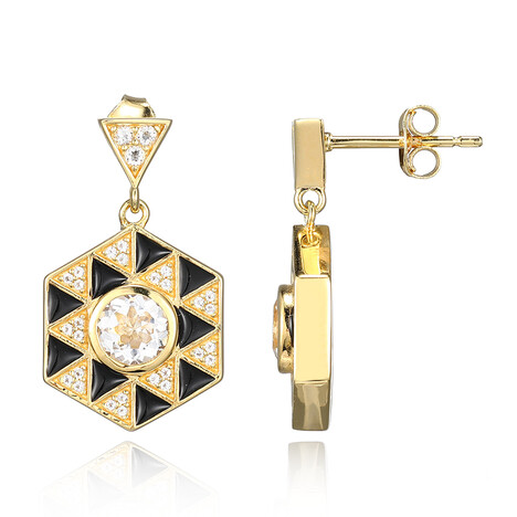 Weißer Topas-Silberohrringe