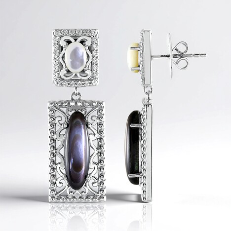 Boucles d'oreilles en argent et Nacre (Dallas Prince Designs)